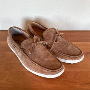Tod’s Suede Lace-Up Loafers Brown Leather Driving Shoes UK 9.5